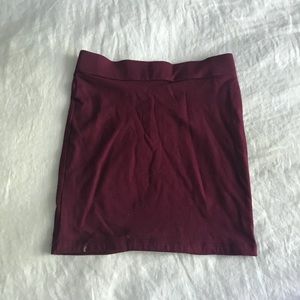 Burgundy Mini Skirt